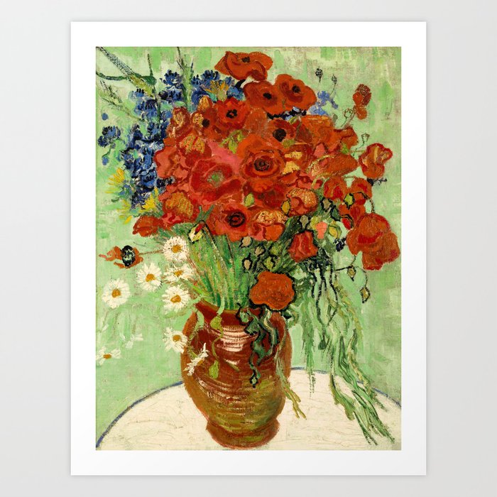 Vincent van Gogh "Still Life, Vase with Daisies, and Poppies" Art Print