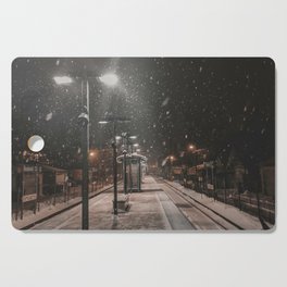 Snowy Streets at Night Cutting Board