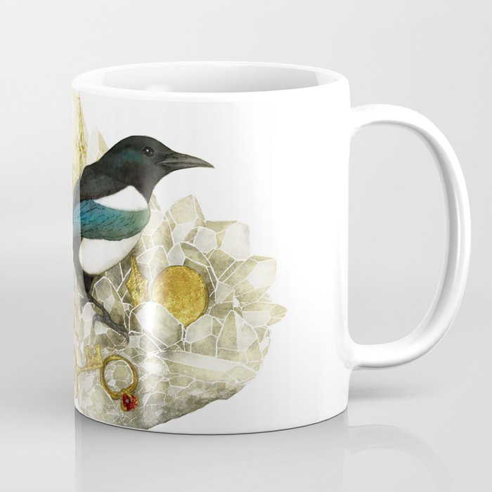 Magpie and Rutilated Quartz Coffee Mug