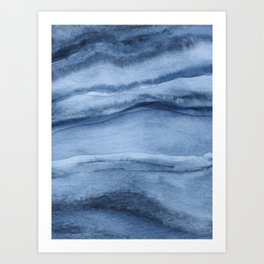 Indigo Blue Agate Pattern Art Print