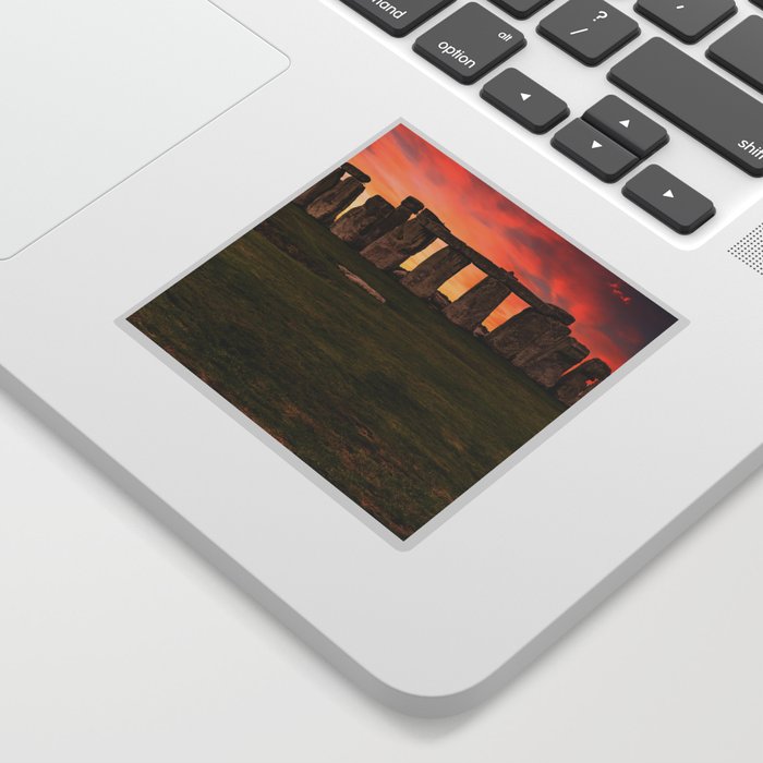 Great Britain Photography - The Stone Henge Under The Red Sunset Sticker
