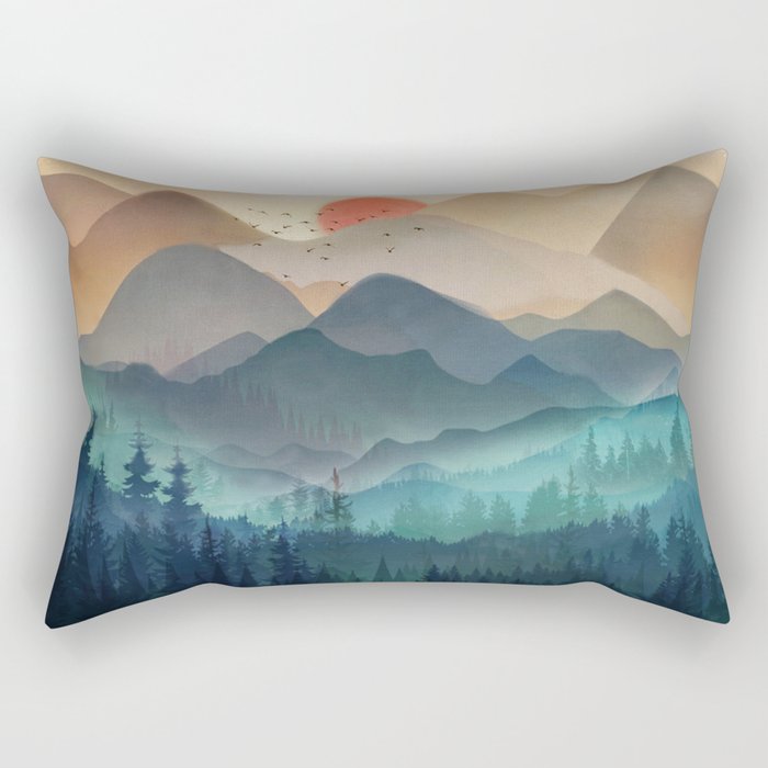 Wilderness Becomes Alive at Night Rectangular Pillow