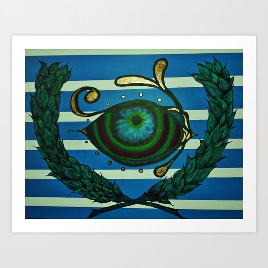 Eye, Greek Olive Art Print