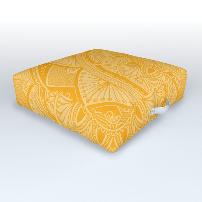 Saffron Mandala 3 Outdoor Floor Cushion