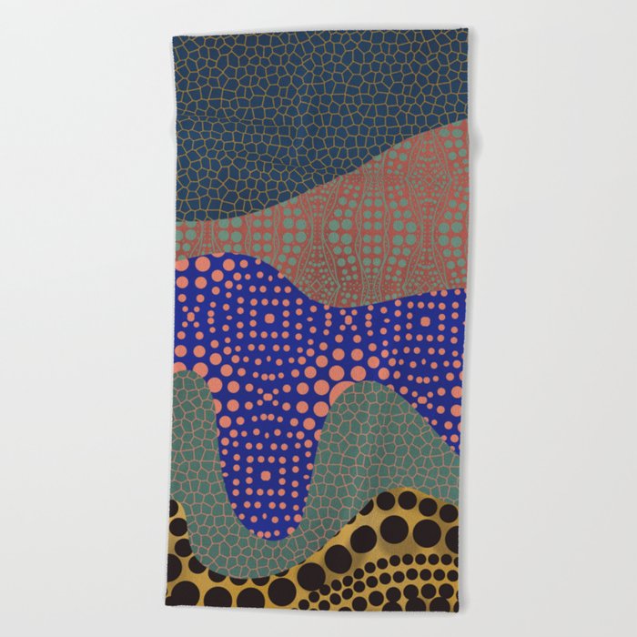Aboriginal pattern collage Beach Towel