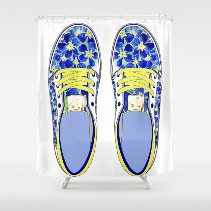 shoe design for t-shirt Shower Curtain