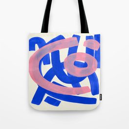 Tribal Pink Blue Fun Colorful Mid Century Modern Abstract Painting Shapes Pattern Tote Bag | Tribalpinkblue, Fun, Colorful, Midcentury, Acrylic, Ink, Pattern, Modern, Abstract, Painting 