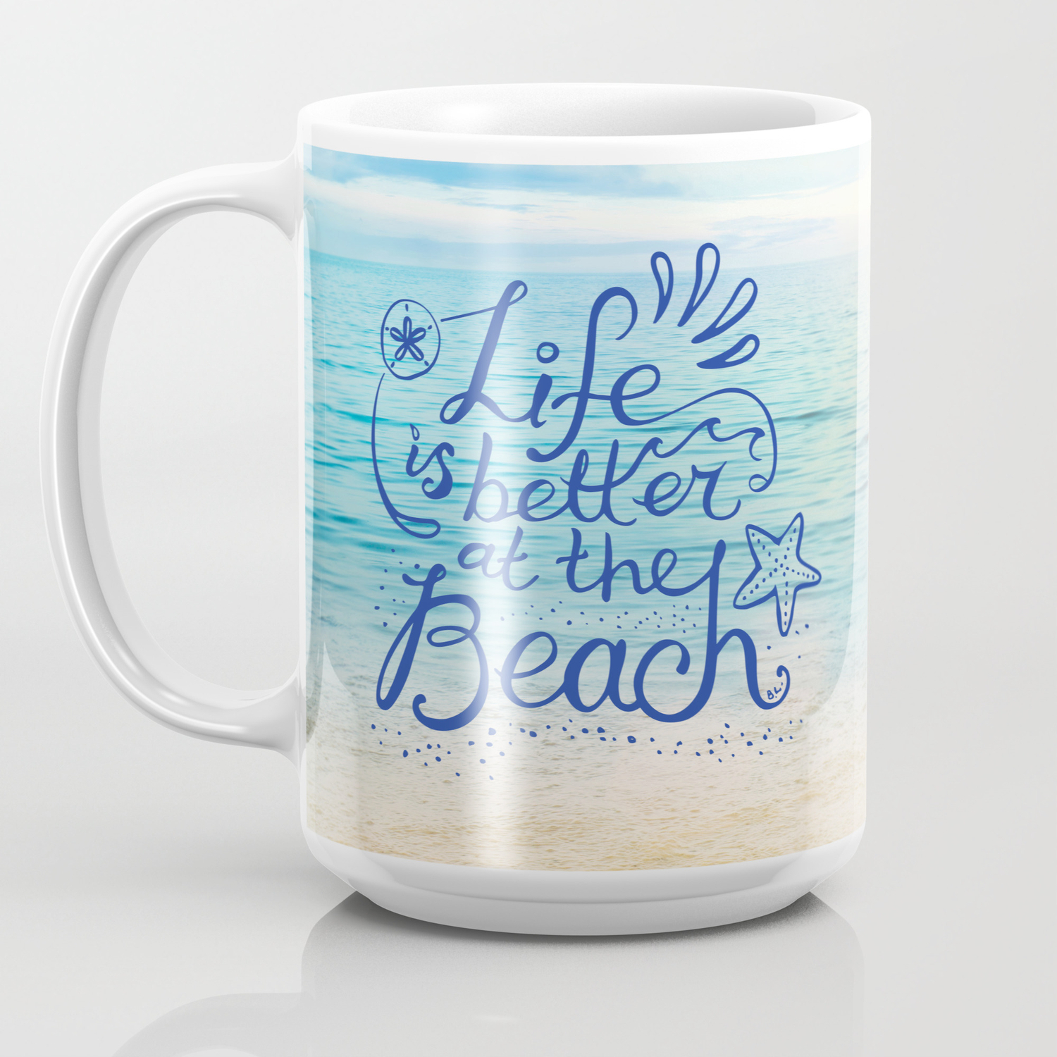 beach scene coffee mugs