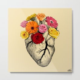 Flower Heart Metal Print