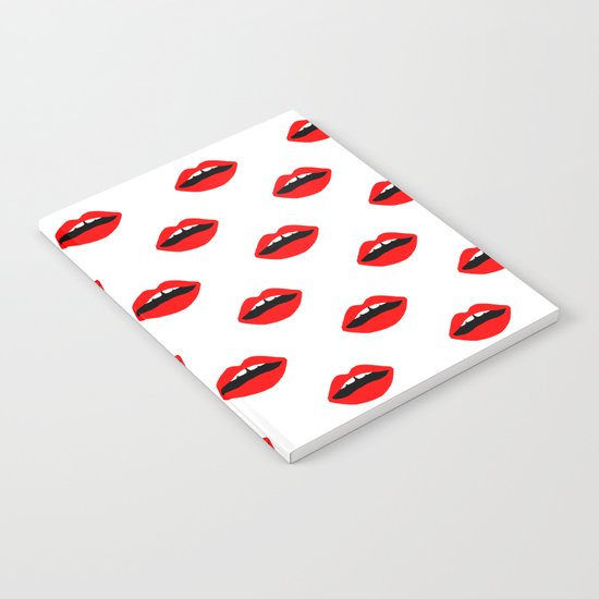 Lips minimal pattern cute gift for valentines day love lipstick Notebook