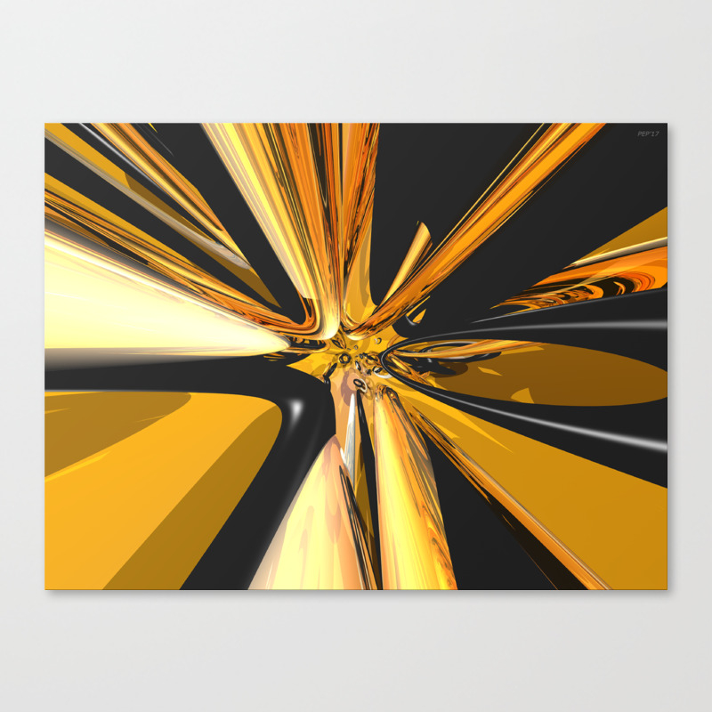 Black And Gold 3d Abstract Canvas Print By Perkinsdesigns Society6