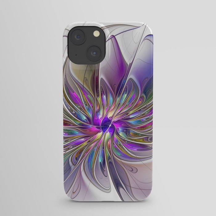 Energetic, Abstract And Colorful Fractal Art Flower iPhone Case