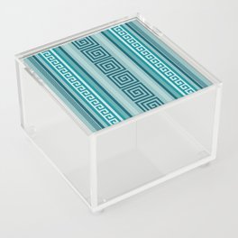 Greek Key - Meander - Ocean palette Acrylic Box