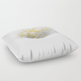 PalmTree - Yellow Minimalistic Line Art Design Pattern Floor Pillow