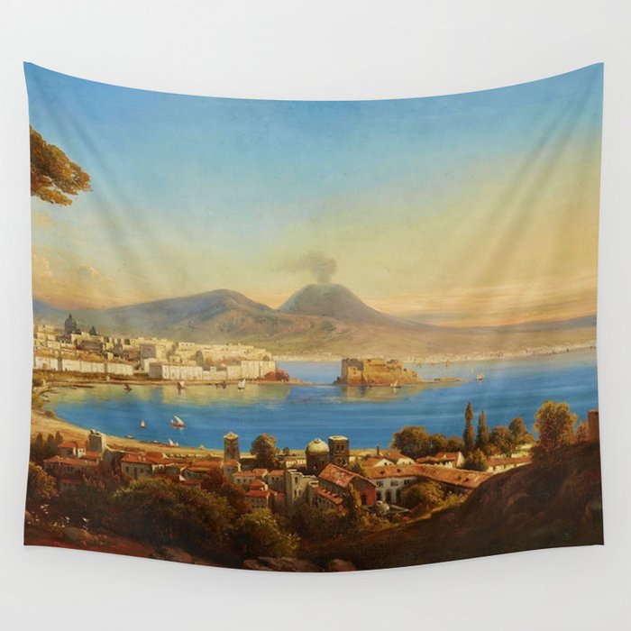 The Bay of Naples, Italy by Gustav Zick Wall Tapestry