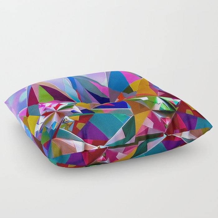Festive colorful crystals Floor Pillow