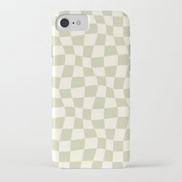 y2k checkerboard_ashy green iPhone Case