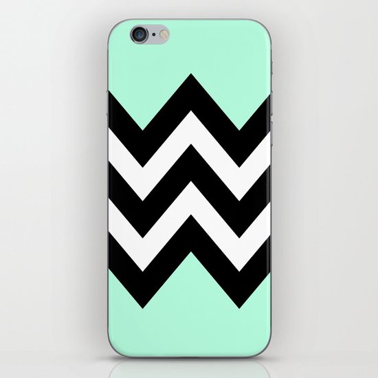 DOUBLE COLORBLOCK CHEVRON {MINT/BLACK} iPhone & iPod Skin
