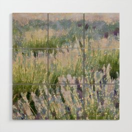 Lavender Fields Abstract Art  Wood Wall Art