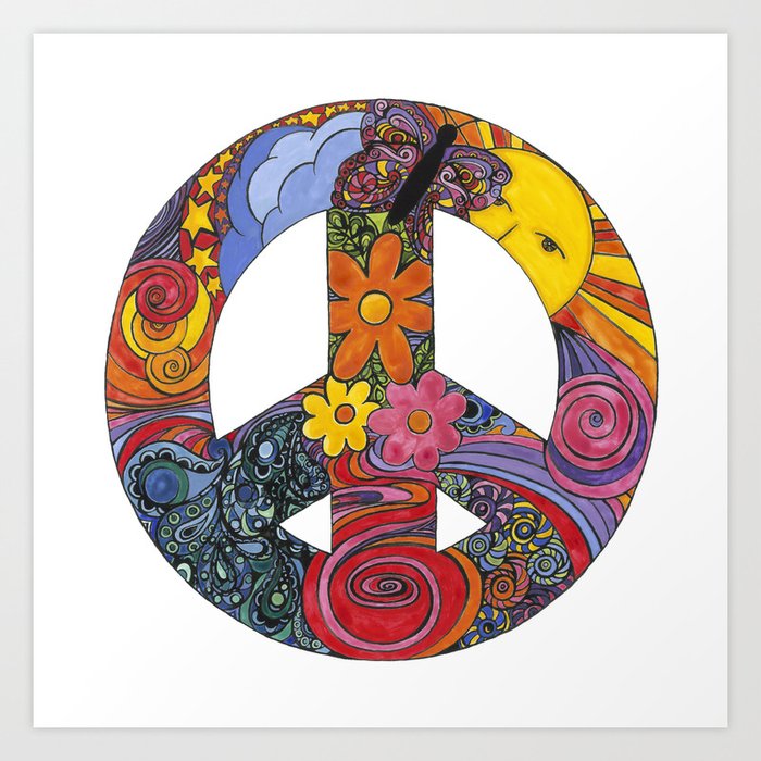 Peace Sign Art Print By Littleislandcompany Society6