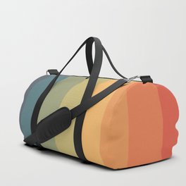 Colorful Retro Striped Rainbow Duffle Bag