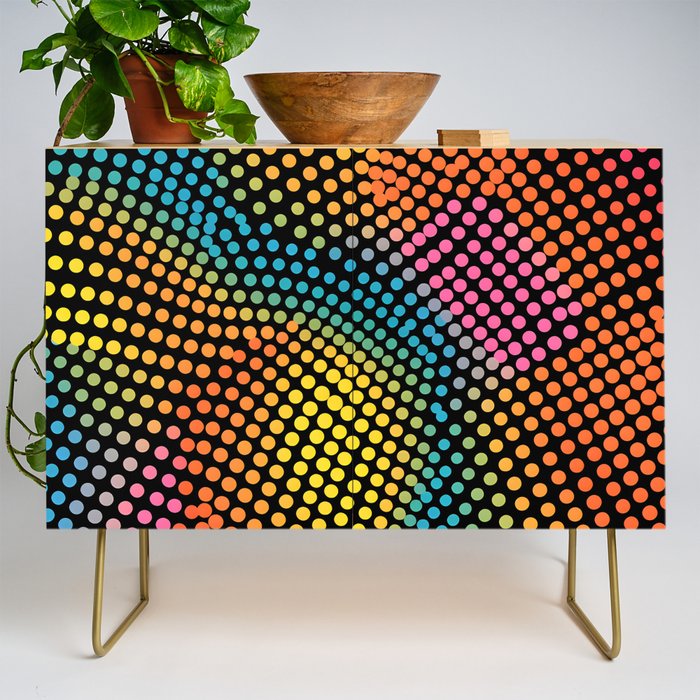 Vibrant Dotted Minimal Colored Pattern - Contemporary Elegance for Stylish Spaces Credenza