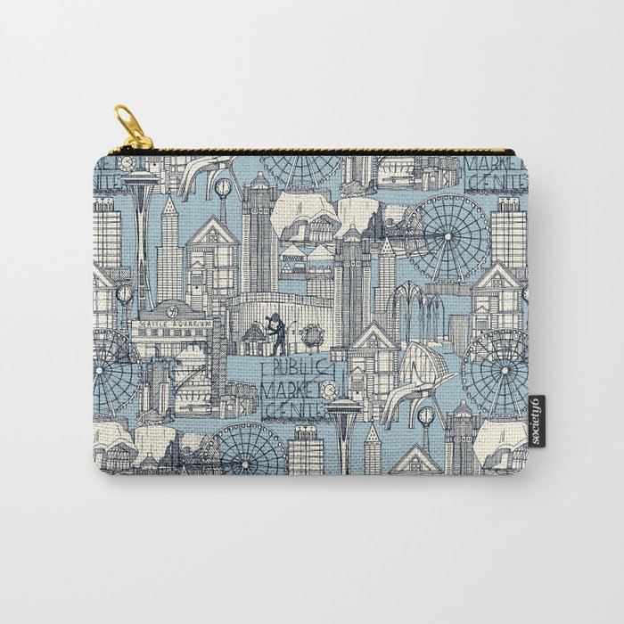 Seattle indigo pale chambray Carry-All Pouch