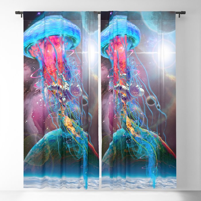 Electric Jellyfish World Monster Blackout Curtain