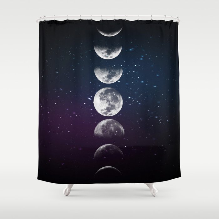 Phases Of The Moon Shower Curtain By Ladyviolet