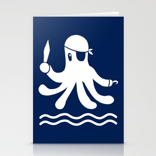 Pirate octopus Stationery Cards