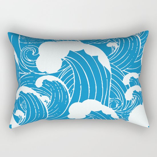 waves after waves Rectangular Pillow