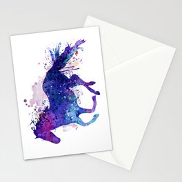 Running Horse Watercolor Silhouette Stationery Card