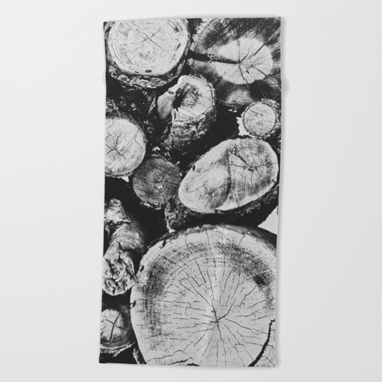 Cut wood II -Scandinavian art Beach Towel