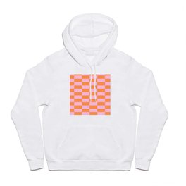Pink and Orange Checkerboard Grid Hoody | Pink, Pastel, Pattern, 70S, Checkerboard, Dusky, Checker, Graphicdesign, Orange, Burntorange 