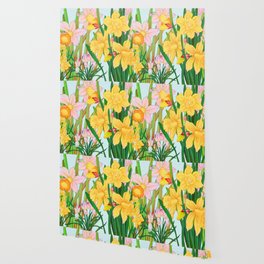  Remix Japanese Woodblock Painting of  Daffodil  by Tanigami Konan Wallpaper