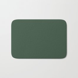 Dark Green Solid Color Pantone Greener Pastures 19-6311 TCX Shades of Green Hues Bath Mat
