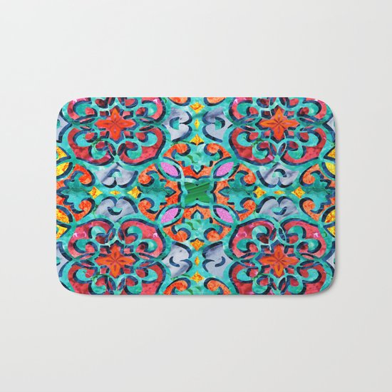 Moroccan Mandala Tile 01 Bath Mat