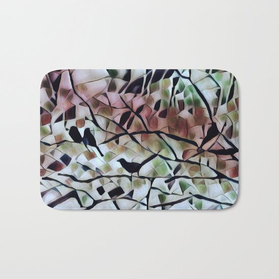 Absract Birds in a Tree Bath Mat