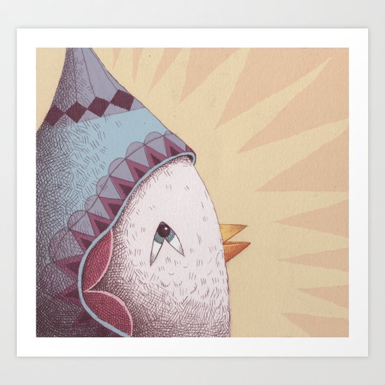 Drummer Bird Surprise Art Print