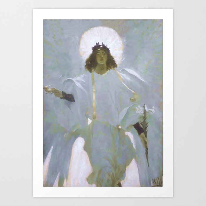 “Why Seek Ye The Living” Angel by Howard Pyle Art Print