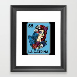Mexican Lottery Muertos Day Of Dead La Catrina Framed Art Print