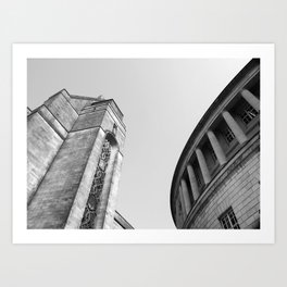 Curve - Manchester Library and City Hall Art Print | England, 19Thcentury, Central, Tourism, Architecture, Hall, City, Metropolitan, Photo, Library 
