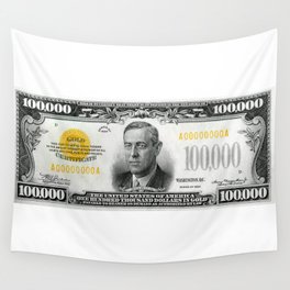 Highly EXCLUSIVE Replica 1934 - 100,000 GOLD CERTIFICATE Bank Note Wall Tapestry