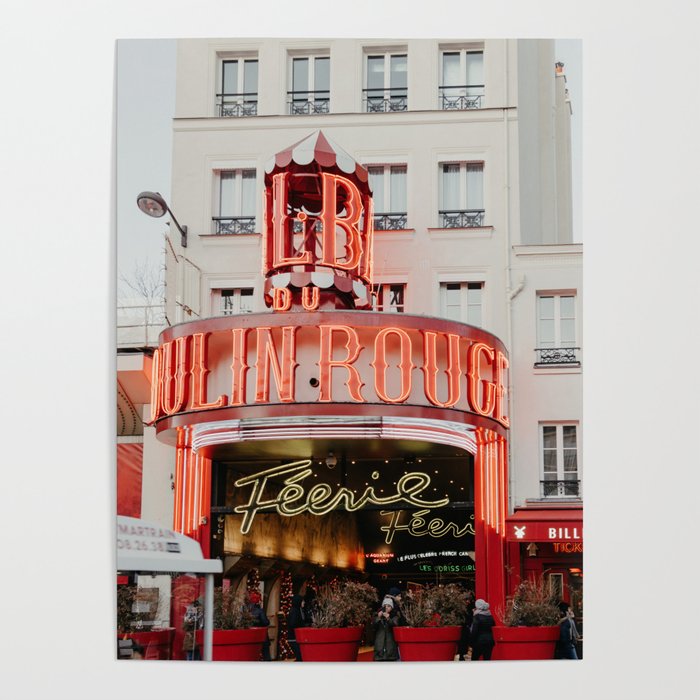 Dancing club in Paris, France | Vintage iconic place with red lights | Wanderlust photography, fine art  Poster