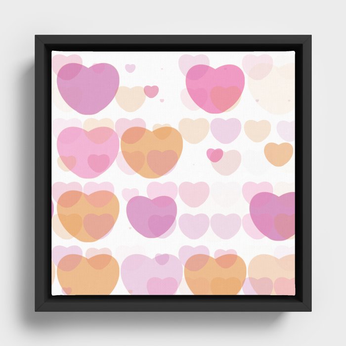 Hearts Framed Canvas