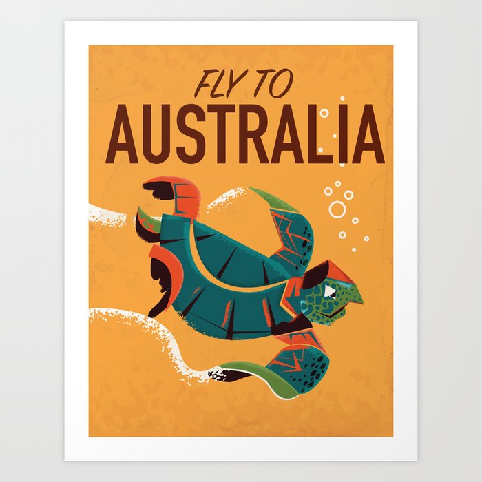 Australian vintage travel poster. Art Print