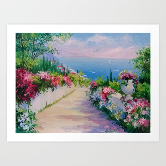 Road to the sea Art Print
