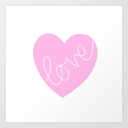 Pink Love Love Heart Art Print