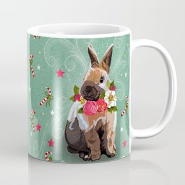 Christmas Bunny & Candy Canes Coffee Mug