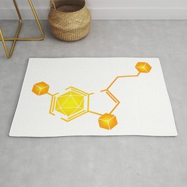 D20 Serotonin  Rug | Dicegoblin, Graphicdesign, Ttrpg, Shirt, Happy, Happyplace, Therapy, Chemical, D20, Dungeonsanddragons 